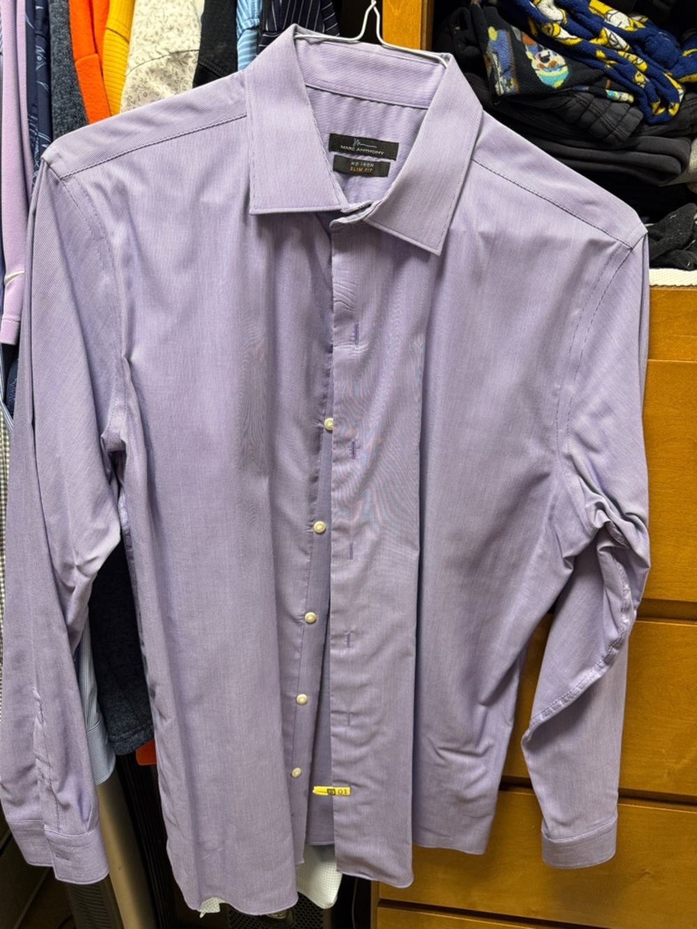 Marc Anthony Lavender Long-Sleeve Dress Shirt
